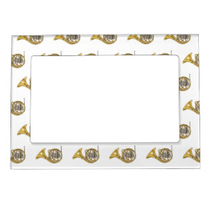 French horn cartoon illustration magnetic frame