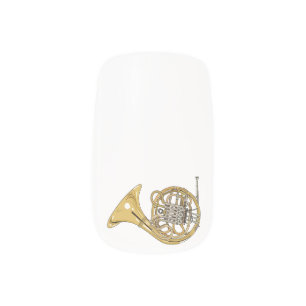 French horn cartoon illustration minx nail art