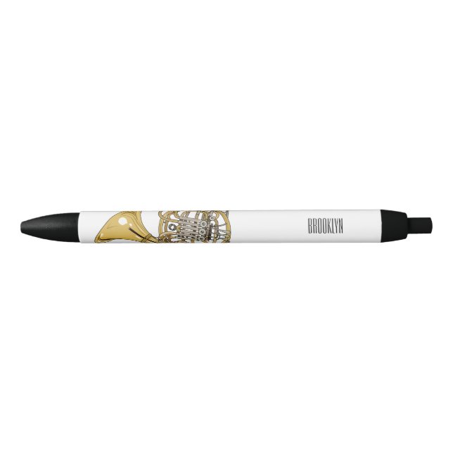 French horn cartoon illustration  pen (Front)