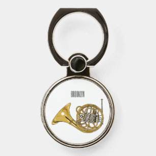 French horn cartoon illustration phone ring stand
