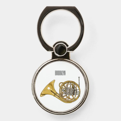 French horn cartoon illustration  phone ring stand