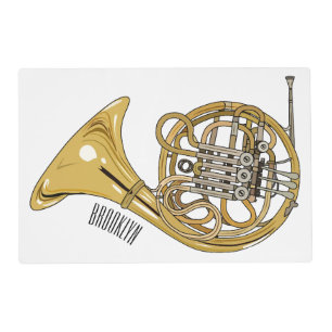 French horn cartoon illustration placemat