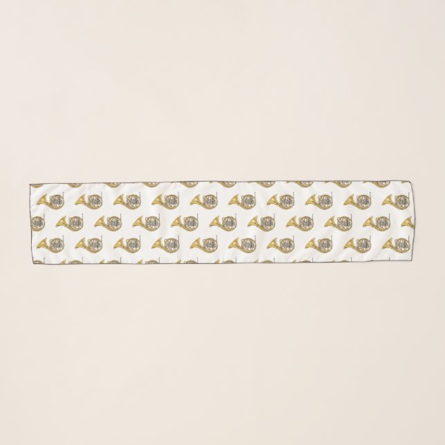 French horn cartoon illustration  scarf (Front (Horizontal))