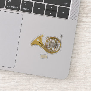 French horn cartoon illustration sticker
