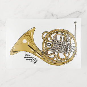 French horn cartoon illustration trinket tray