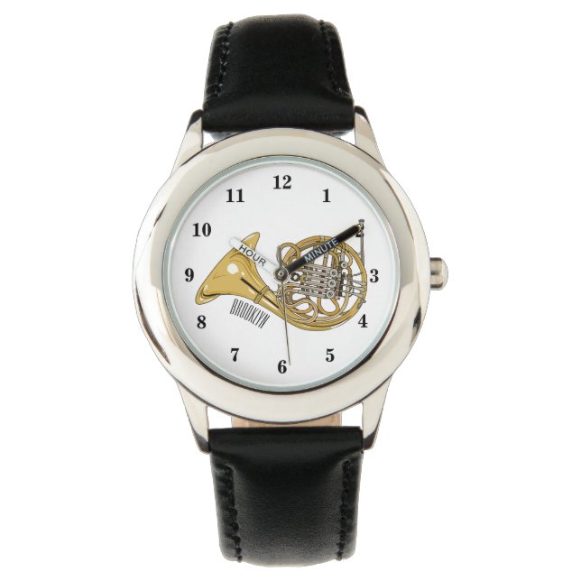 French horn cartoon illustration watch (Front)