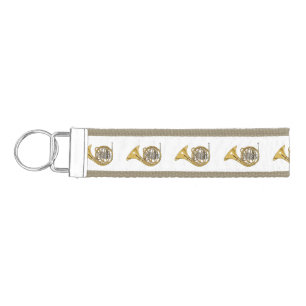 French horn cartoon illustration wrist keychain