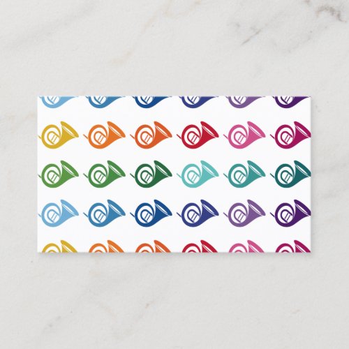 French Horn Colorful Fun Array Music Business Card