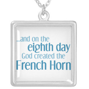 French Horn Creation Silver Plated Necklace