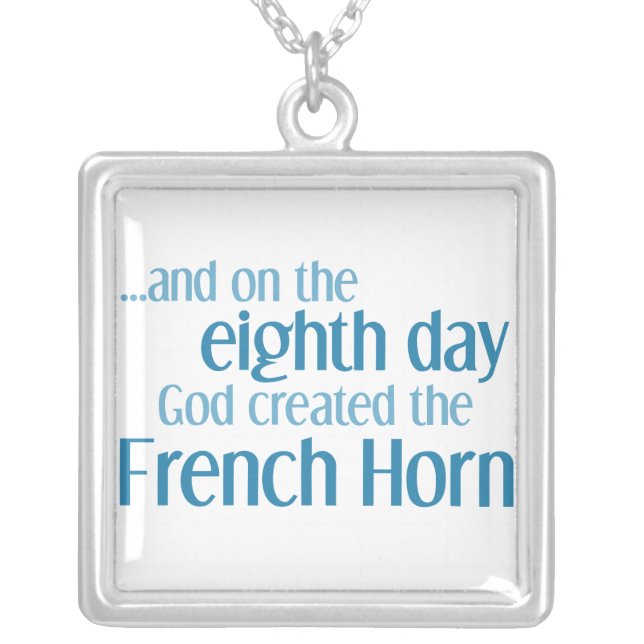French Horn Creation Silver Plated Necklace (Front)