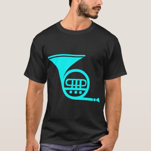 French Horn _ Cyan T_Shirt