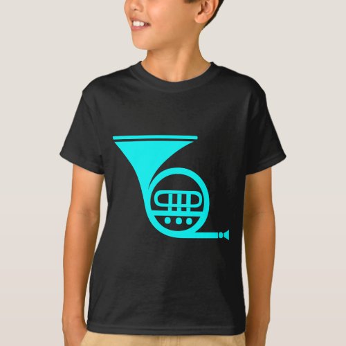 French Horn _ Cyan T_Shirt