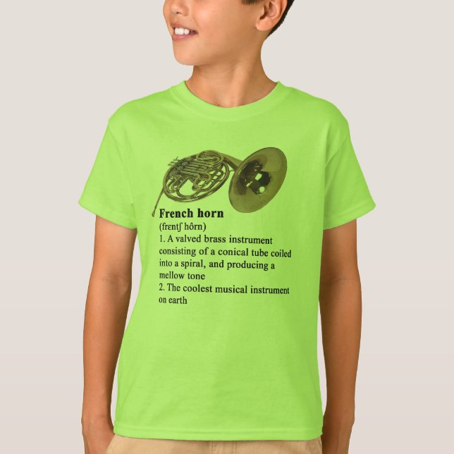 French Horn dictionary definition T-Shirt (Front)