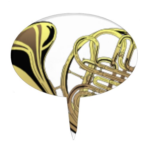 French Horn Drawing Cake Topper