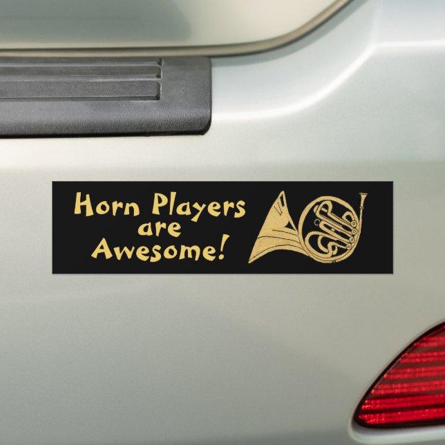 French Horn Drawing - Horn Players are Awesome Bumper Sticker (On Car)