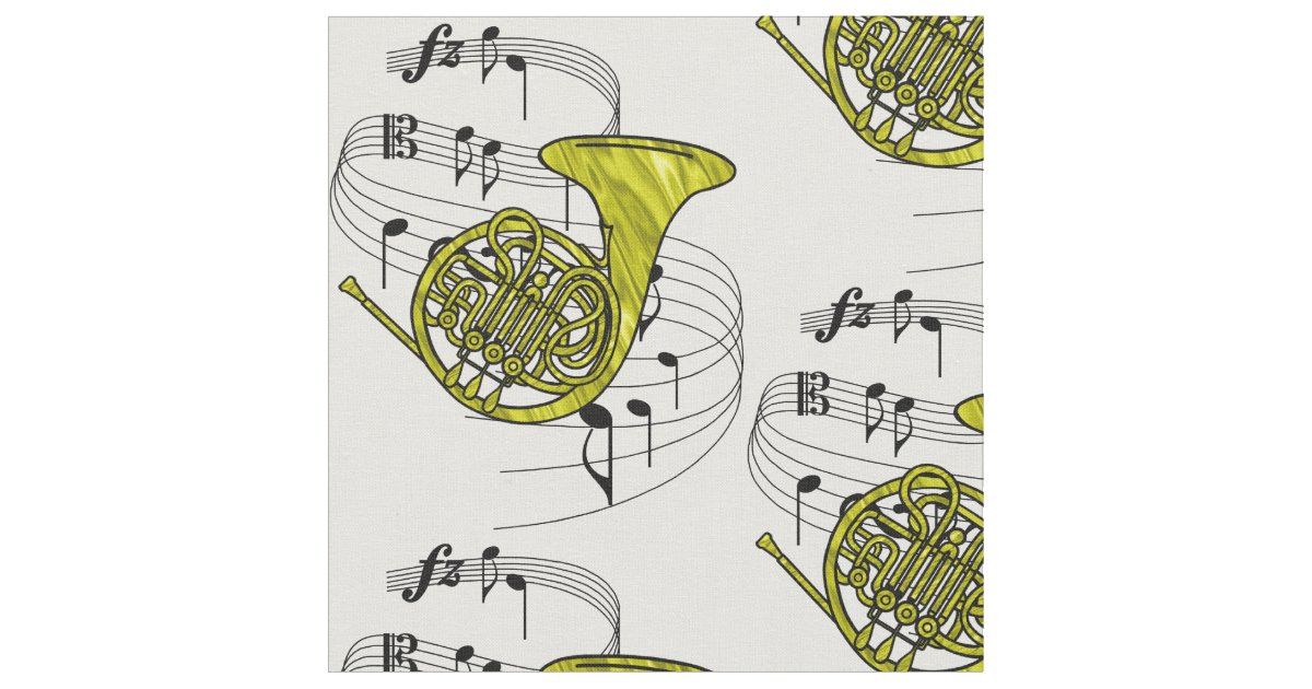 French Horn Fabric Zazzle