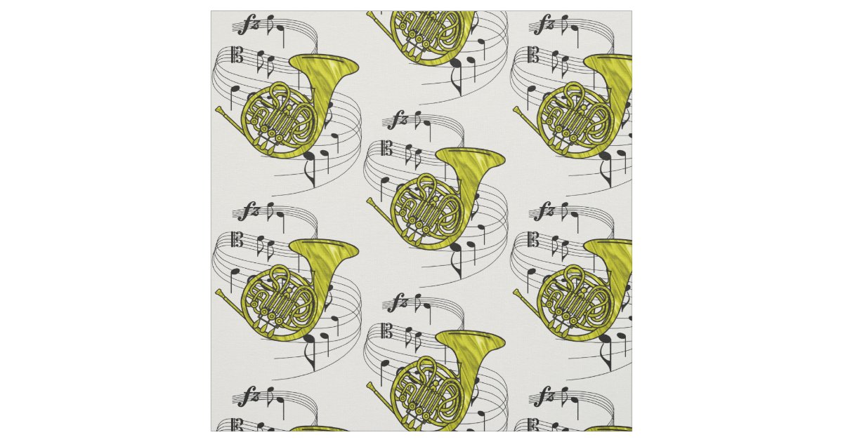 French Horn Fabric Zazzle