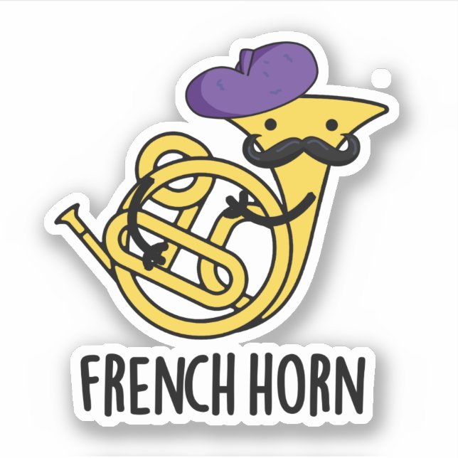 French Horn Funny Music Instrument Pun  Sticker (Front)