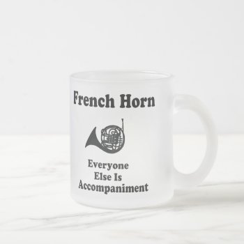 French Horn Gift Frosted Glass Coffee Mug by madconductor at Zazzle
