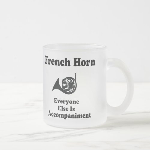French Horn Gift Frosted Glass Coffee Mug