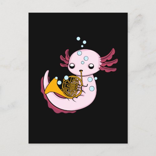 French Horn Gift Kids Axolotl Big Band French Horn Postcard