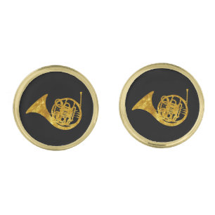 French Horn Gold Cufflinks