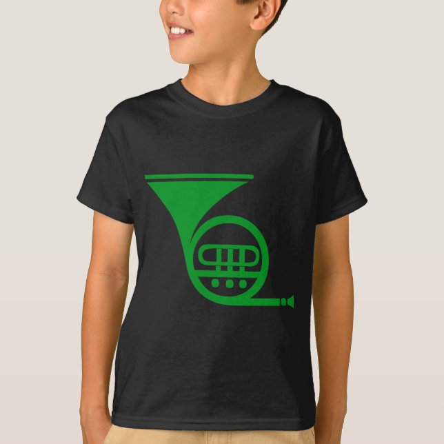 French Horn - Grass Green T-Shirt (Front)
