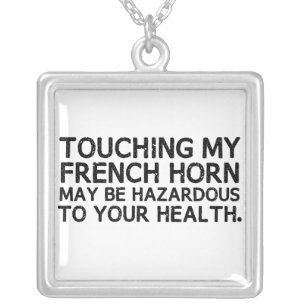 French Horn Hazard Silver Plated Necklace