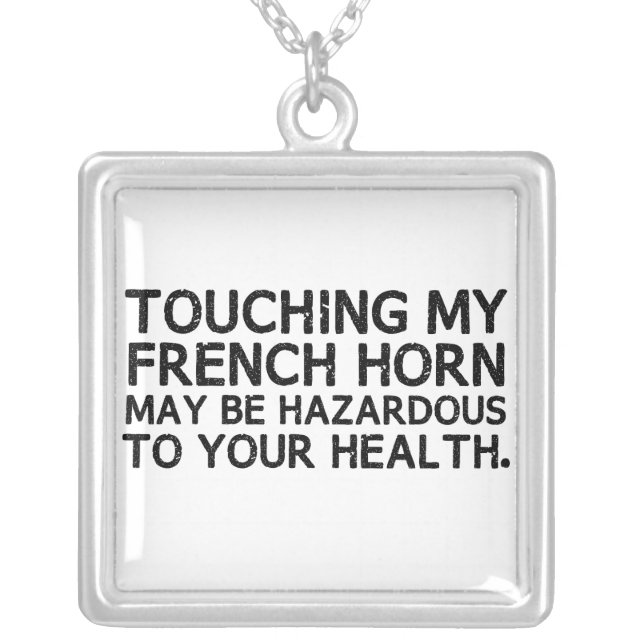French Horn Hazard Silver Plated Necklace (Front)