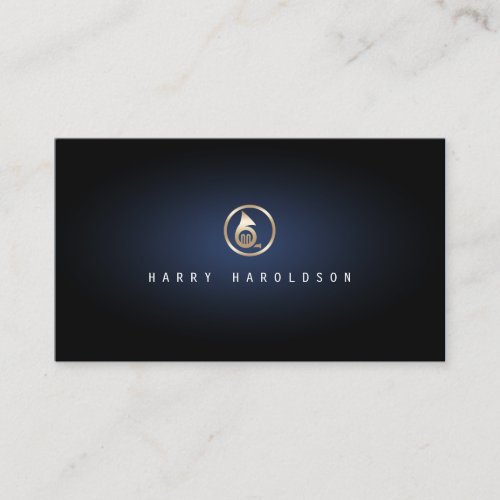 French Horn Icon Blue Glow Music Business Card