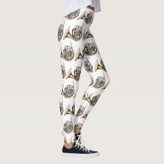 French Horn Illustration Pattern
