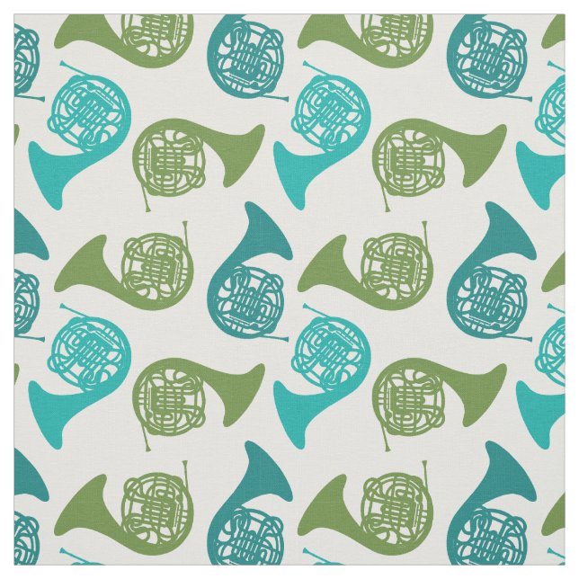 French Horn Instrument Musician Band Orchestra Fabric (Swatch)