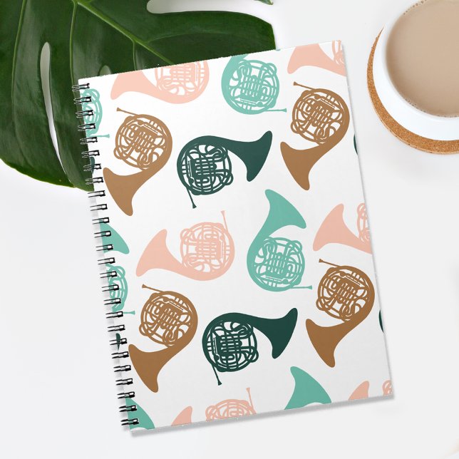French Horn Instrument Musician Band Orchestra Notebook (Pastel French horn notebook.)