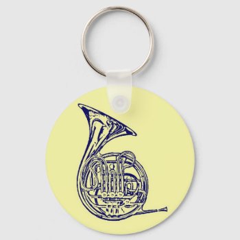 French Horn Keychain by mail_me at Zazzle