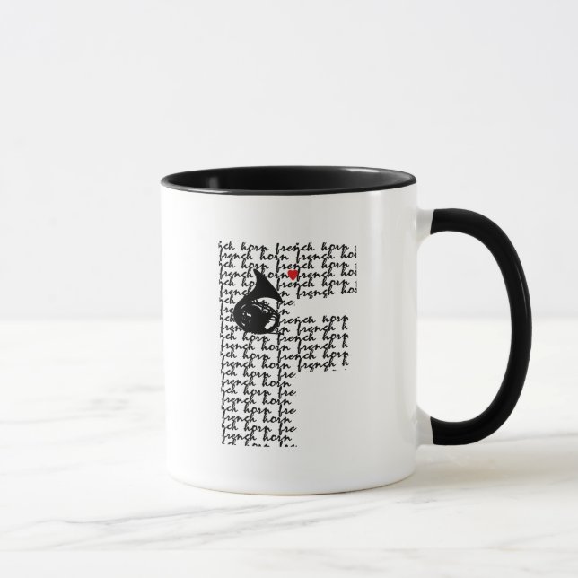French Horn Letter F Mug (Right)