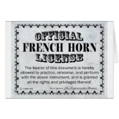 French Horn License (Front Horizontal)