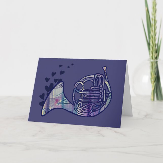 French Horn Love Band Class Art Card (Front)