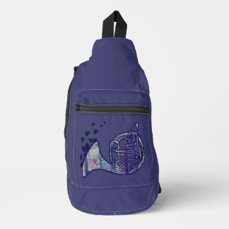 French Horn Love Band Class Art Sling Bag