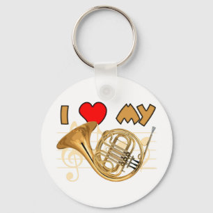 French Horn Love Keychain
