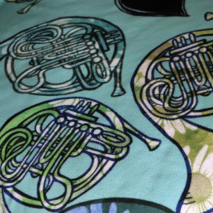 French Horn Marching Band Class Teacher Sherpa Blanket