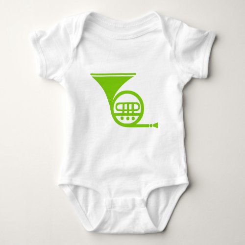 French Horn _ Martian Green Baby Bodysuit