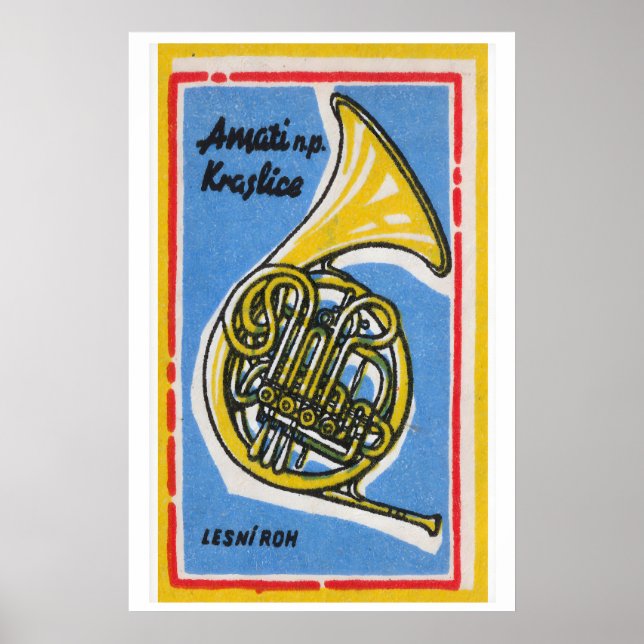 French Horn - Matchbox Print - Aesthetic Wall Art (Front)