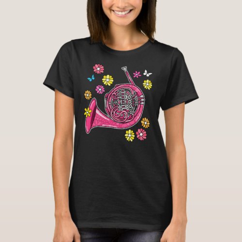 French Horn Mom Mothers Day Female Musician Music T_Shirt