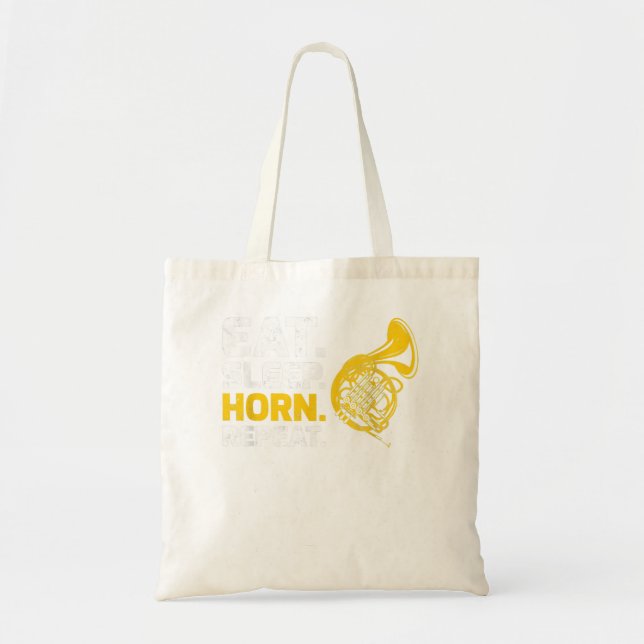 French Horn Music Eat Sleep Horn Repeat4 Tote Bag (Front)