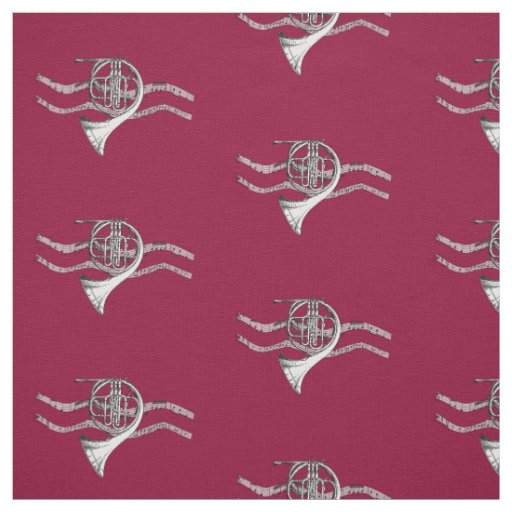 French Horn Music Fabric