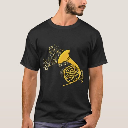 French Horn Music Lover Big Band Instrument French T_Shirt