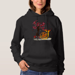 French Horn Music Lover Heart Tree French Horn Val Hoodie