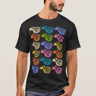 French Horn Music Lover Vintage French Horn Patter T-Shirt