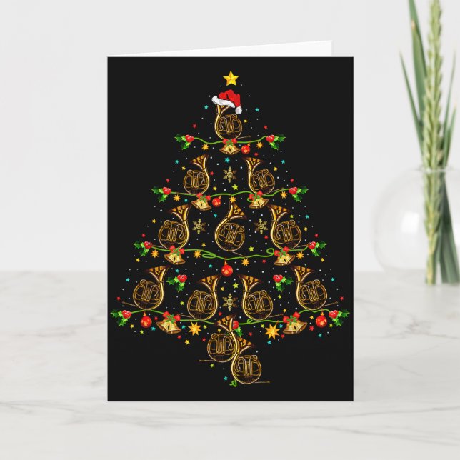 French Horn Music Lover Xmas Gift French Horn Chri Card (Front)