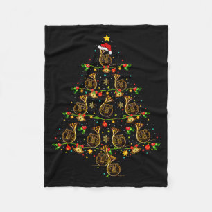 French Horn Music Lover Xmas Gift French Horn Chri Fleece Blanket